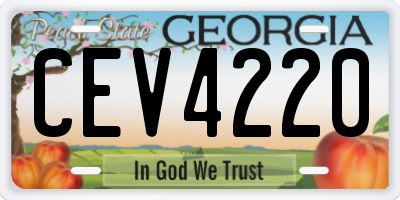 GA license plate CEV4220