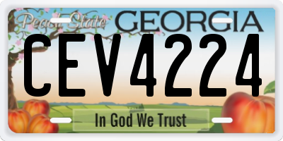 GA license plate CEV4224