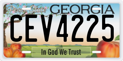 GA license plate CEV4225