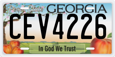 GA license plate CEV4226