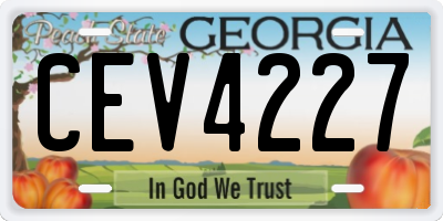 GA license plate CEV4227