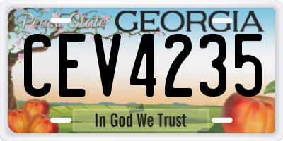 GA license plate CEV4235
