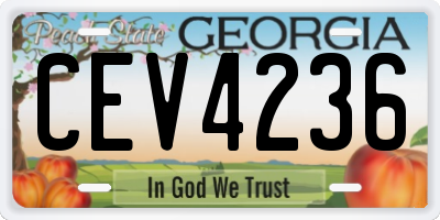 GA license plate CEV4236