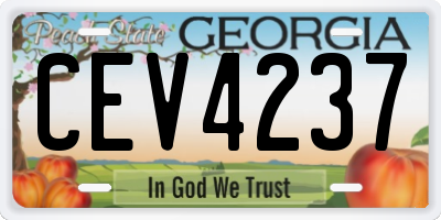 GA license plate CEV4237