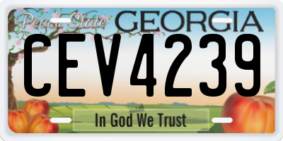 GA license plate CEV4239
