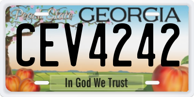 GA license plate CEV4242