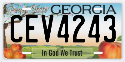 GA license plate CEV4243