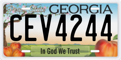 GA license plate CEV4244