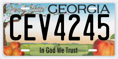 GA license plate CEV4245