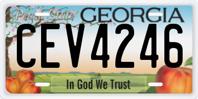 GA license plate CEV4246