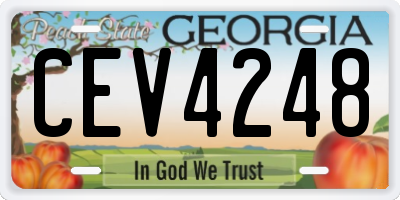 GA license plate CEV4248