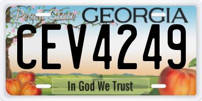 GA license plate CEV4249