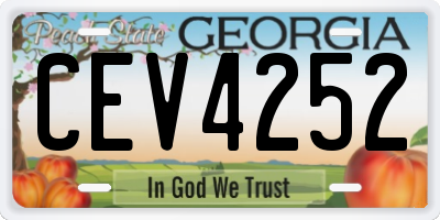 GA license plate CEV4252