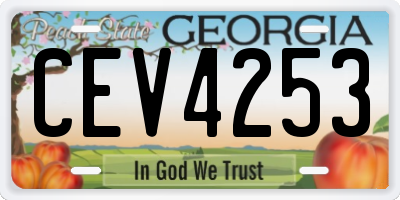 GA license plate CEV4253