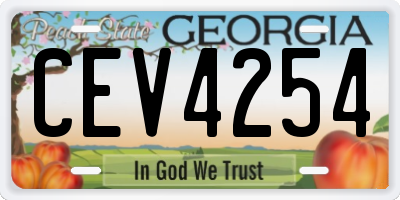 GA license plate CEV4254