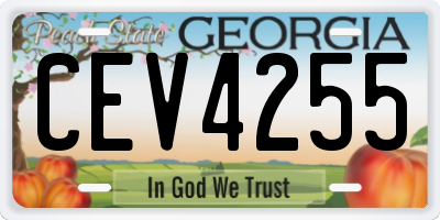 GA license plate CEV4255