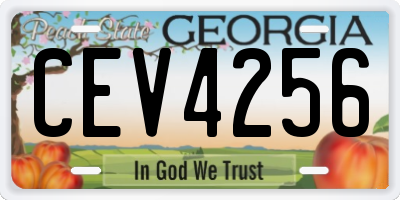 GA license plate CEV4256