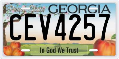 GA license plate CEV4257