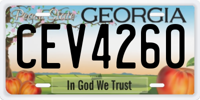 GA license plate CEV4260