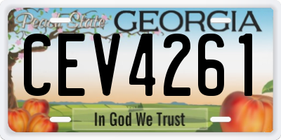 GA license plate CEV4261