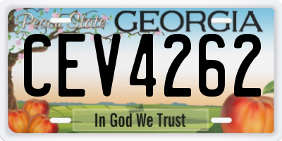 GA license plate CEV4262