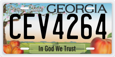 GA license plate CEV4264