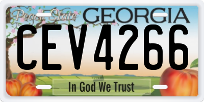GA license plate CEV4266