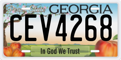 GA license plate CEV4268