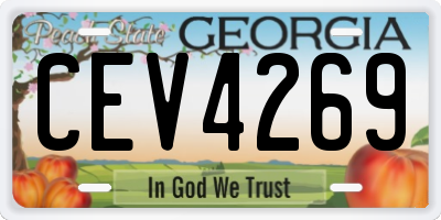 GA license plate CEV4269