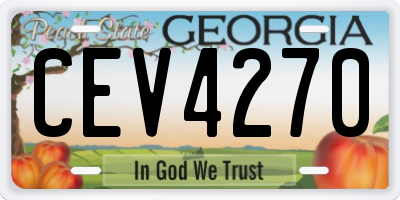 GA license plate CEV4270
