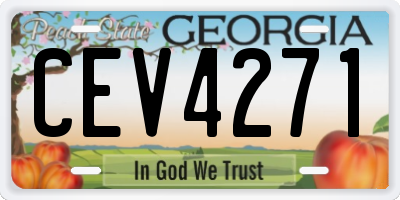 GA license plate CEV4271