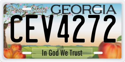GA license plate CEV4272