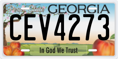 GA license plate CEV4273