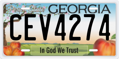 GA license plate CEV4274
