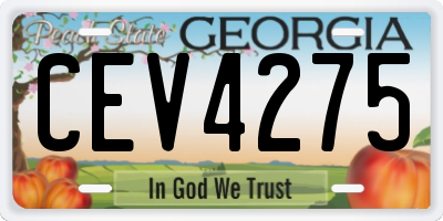 GA license plate CEV4275