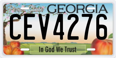 GA license plate CEV4276