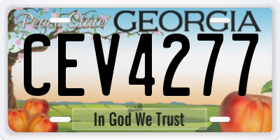 GA license plate CEV4277
