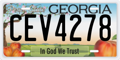 GA license plate CEV4278