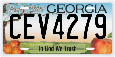 GA license plate CEV4279