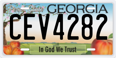 GA license plate CEV4282