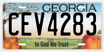 GA license plate CEV4283