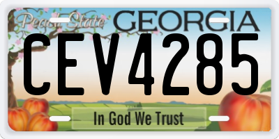 GA license plate CEV4285