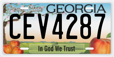 GA license plate CEV4287