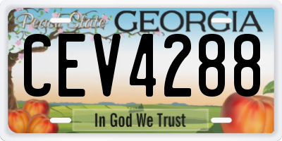GA license plate CEV4288