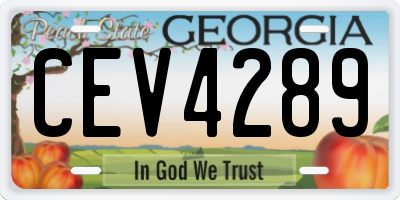 GA license plate CEV4289