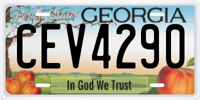 GA license plate CEV4290