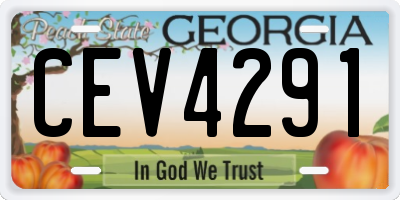 GA license plate CEV4291