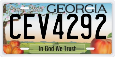 GA license plate CEV4292