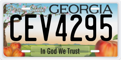 GA license plate CEV4295