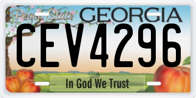 GA license plate CEV4296
